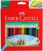 FABERCASTELL GRIP TRIANGULAR COLOURED PENCILS ASSORTED PACK 24