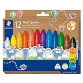 STAEDTLER 228 NORIS JUMBO TRIANGULAR WAX CRAYONS ASSORTED PACK 12