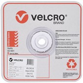 VELCRO BRAND STICKON HOOK ONLY TAPE STRIP 25MM X 25M WHITE