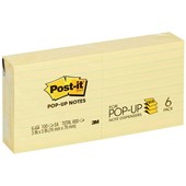 POSTIT R335YL POP UP LINED NOTES 76 X 76MM YELLOW
