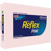 REFLEX COLOURS A4 COPY PAPER 80GSM PINK PACK 500 SHEETS