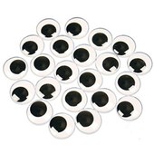 COLORIFIC ROUND MOVING EYES BLACKWHITE 20MM PACK 100