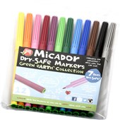 MICADOR DRY SAFE MARKERS ASSORTED PACK 12