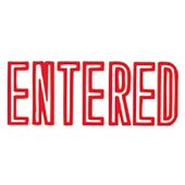 XSTAMPER CXBN 1021 PREINKED MESSAGE STAMP ENTERED 42 X 13MM RED