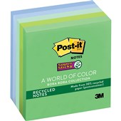 POSTIT 6545SST RECYCLED SUPER STICKY NOTES 76 X 76MM BORA BORA PACK 5