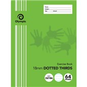 OLYMPIC D2186 EXERCISE BOOK 18MM DOTTED THIRDS 55GSM 64 PAGE 225 X 175MM