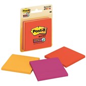 POSTIT 3321SSAN SUPER STICKY NOTES 76 X 76MM SUPERNOVA NEONS PACK 3