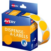 AVERY 937301 ROUND LABEL DISPENSER 24MM FLUORO ORANGE BOX 350