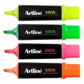 ARTLINE VIVIX HIGHLIGHTER CHISEL ASSORTED PACK 4