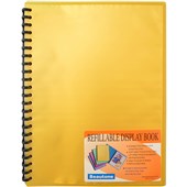 BEAUTONE COOL FROST DISPLAY BOOK REFILLABLE 20 POCKET A4 ORANGE