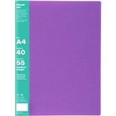 COLOURHIDE MY BIG DISPLAY BOOK NONREFILLABLE 40 POCKET A4 PURPLE
