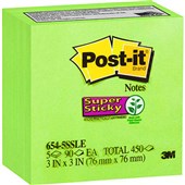 POSTIT 6545SSLE SUPER STICKY NOTES 76 X 76MM LIME PACK 5
