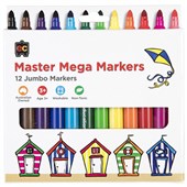 EDUCATIONAL COLOURS MASTER MEGA JUMBO BROAD TIP MARKERS PACK 12