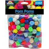 COLORIFIC POM POMS FLUFFY 20MM ASSORTED PACK 100