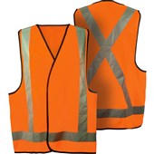 TRAFALGAR HIVIS DAY NIGHT SAFETY VEST ORANGE 2XL