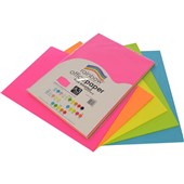 RAINBOW COLOURED A3 COPY PAPER 75GSM 100 SHEETS FLURO ASSORTED