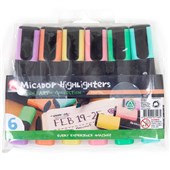 MICADOR ECO HIGHLIGHTER CHISEL ASSORTED PASTEL PACK 6