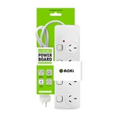 MOKI POWERBOARD 4 SOCKET WITH INDIVIDUAL SWITCHES 1M WHITE
