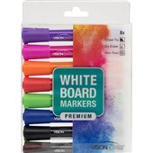 VISIONCHART WHITEBOARD MARKER CHISEL ASSORTED PACK 8