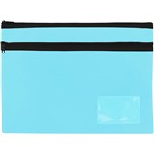 CELCO JUMBO PENCIL CASE 375 X 264MM TWIN ZIP MARINE BLUE