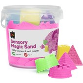 EDUCATIONAL COLOURS SENSORY MAGIC SAND 600G PINK WITH MOULDS