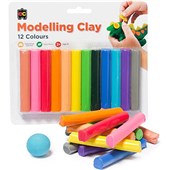 EDUCATIONAL COLOURS FUN MODELLING CLAY  PLASTICINE ASSORTED COLOURS PACK 12