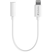 VERBATIM AUDIO JACK CABLE LIGHTNING TO 35MM 100MM WHITE