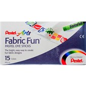 PENTEL PTS ARTS FABRIC FUN PASTEL DYE STICKS ASSORTED PACK 15
