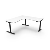 RAPIDLINE HALO PLUS CORNER WORKSTATION 1800 X 1800MM NATURAL WHITE TOP  BLACK FRAME