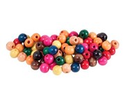 BEADS WOODEN 12MM 100S ASST