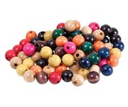 BEADS WOODEN 16MM 100S ASSORTED