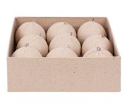 PAPIER MACHE BAUBLES 60MM 9S