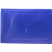 PLASTIC DOCUMENT WALLET HOOK AND LOOP FOOLSCAP BLUE