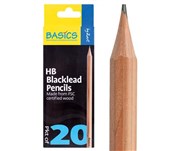BASICS BLACKLEAD PENCILS 20S HB PACK 20