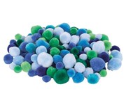 ZART POM POMS ASST COOL PKT 300