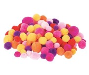 ZART POM POMS ASST WARM COLOURS PKT 300